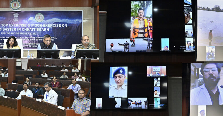 Chhattisgarh on alert for flood disasters; preparedness assessed through mock drills across 33 districts.