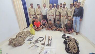 Major crackdown in Indravati Tiger Reserve; 6 accused arrested with wildlife meat.