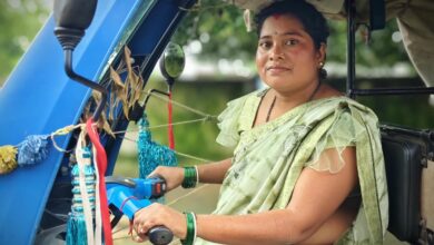 Government scheme transforms fortunes; Anju earns up to ₹12,000 a month driving an e-rickshaw.