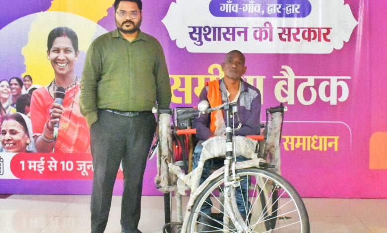 Administration's initiative paves the way: Differently-abled Ashok receives a tricycle.