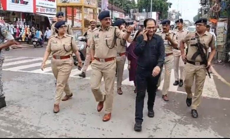 Police on alert in Bilaspur following tension; Section 163 imposed in the Kotwali area.