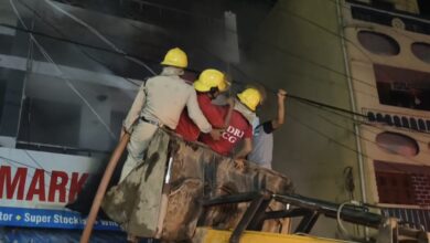 Massive fire at Jagdalpur book depot; notebooks, books, and stationery reduced to ashes.