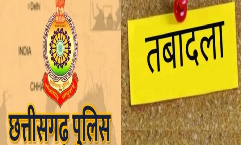Major reshuffle in CG Police: Postings of 34 Inspectors and 1 Sub-Inspector changed.