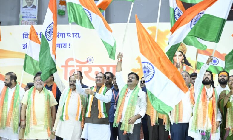 CM Sai holds the Tricolour; a grand Tiranga Yatra is taken out in Raipur alongside thousands of citizens.