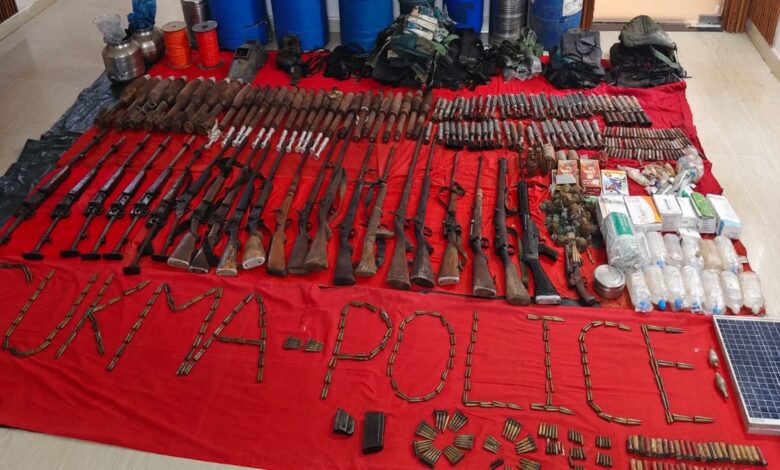 Major success against Naxalites: Cache of weapons and 240 gelatin sticks recovered in Sukma.