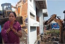 Bulldozer action sparks a stir in Raipur; 40 structures face demolition amidst a woman's plea.