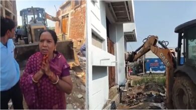 Bulldozer action sparks a stir in Raipur; 40 structures face demolition amidst a woman's plea.
