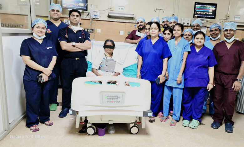 48-year-old woman from Bihar undergoes successful bypass surgery at Ambedkar Hospital; she had blockages in all three arteries.