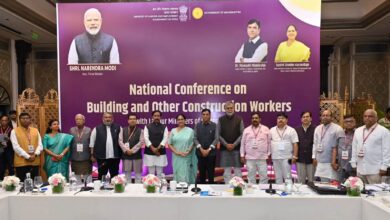 National deliberation on the social security of construction workers, with participation from several states, including Chhattisgarh.