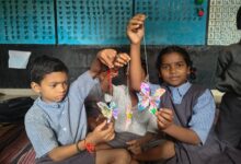 On 'Bagless Day'school children learned about cleanliness and life skills and showed enthusiasm for sports and art activities.