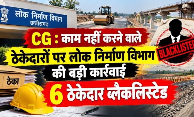 Major action taken over negligence in road construction in Bastar; 6 contractors blacklisted.