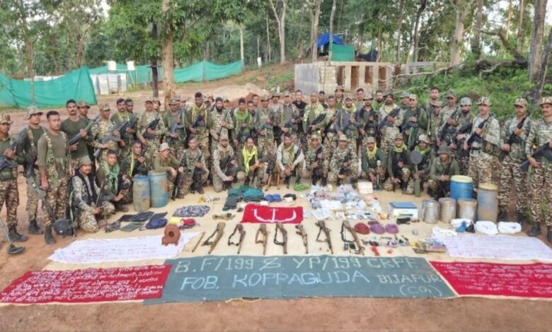 Major CRPF operation in Bijapur; 14 Naxal dumps recovered from the forests.