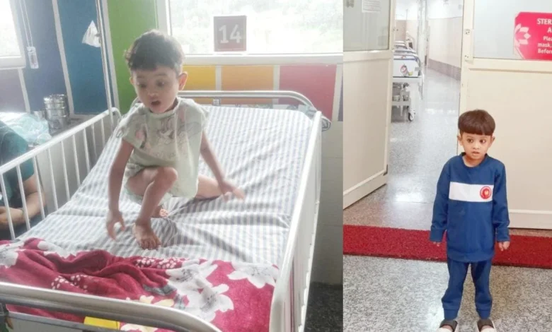 Bhavyansh smiles after winning the battle against congenital heart disease; gets a new lease on life through the Chirayu Yojana.