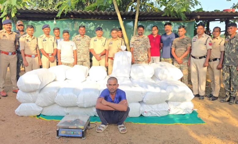 Cannabis worth crores was hidden beneath empty bottles; Jashpur police apprehended the smuggler along with the truck.