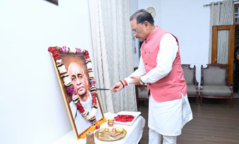 CM Vishnu Deo Sai pays tribute to Sardar Patel on National Unity Day