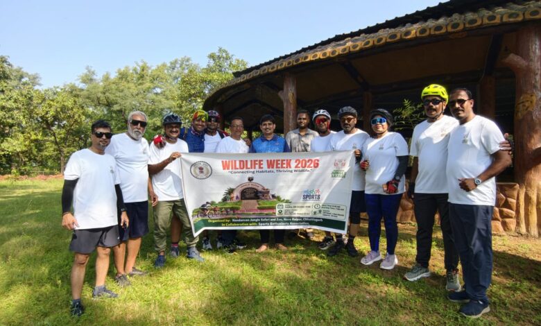 Wildlife Week 2026: 25-km cycle rally in Nava Raipur; 70 participants conveyed the message of conservation.