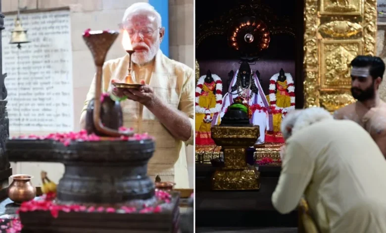 PM Modi completes 25 years in public life; offers prayers at Shri Vinayak Temple.