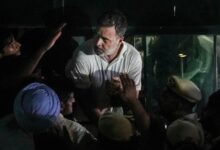 Rahul Gandhi climbed a barricade and sat on a protest with Priyanka; police detained them after nine hours.