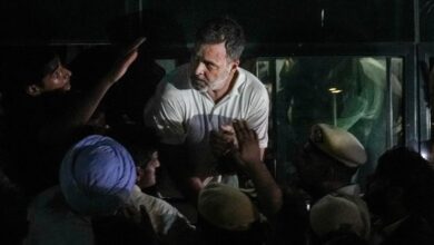 Rahul Gandhi climbed a barricade and sat on a protest with Priyanka; police detained them after nine hours.