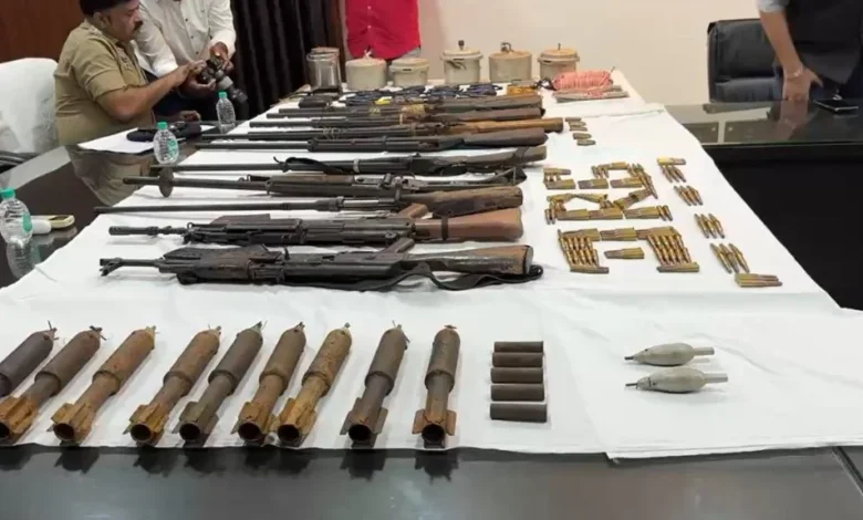Major success for security personnel in Dantewada; AK-47, BGL launcher, and explosives recovered.