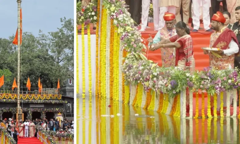 The clarion call for the 2028 Nashik Simhastha Kumbh: President Droupadi Murmu hoists the 'Dharmadhwaja' (sacred flag)