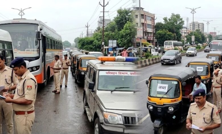 Vehicle checking campaign intensified in Chhattisgarh, action taken on 364 vehicles in two days